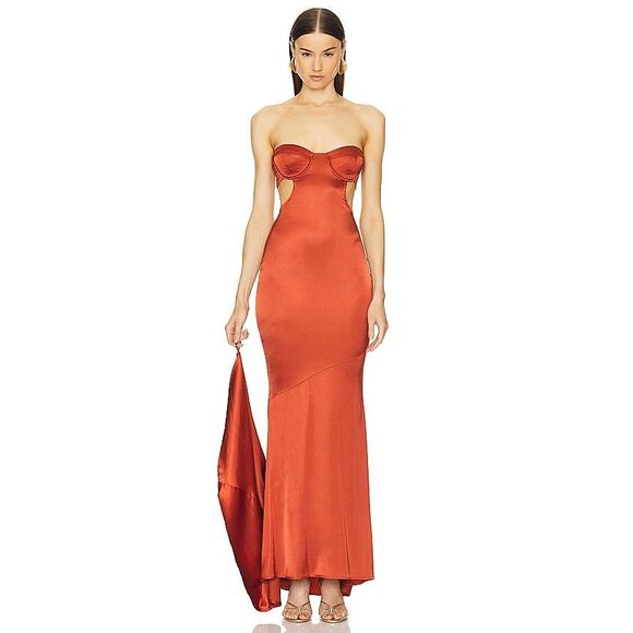 Michael Costello Alina Gown in Copper Size Small $298 - Picture 4 of 11